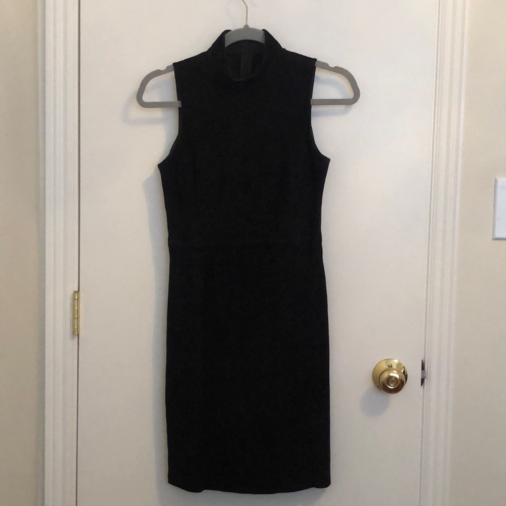 Theory black suede mini dress